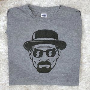 Breaking Bad Heisenberg Graphic Tee Grey Cotton